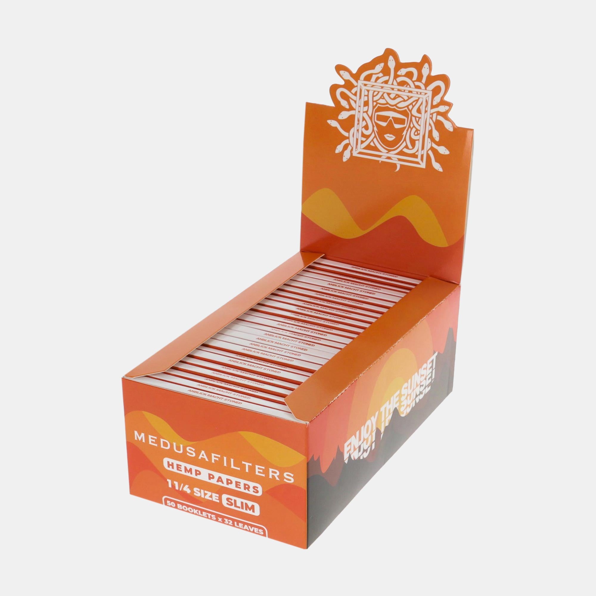 Medusafilters 50 x 32 x Shortpapers 1 1/4 Size Slim HEMP / Hanf - Display geöffnet