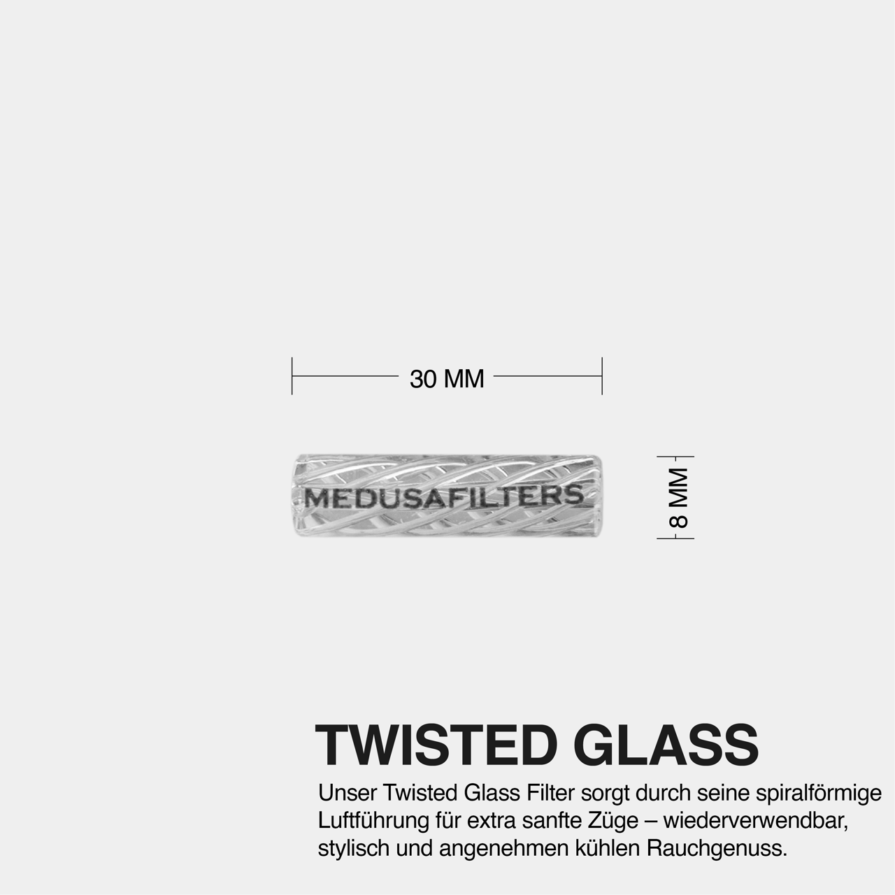 Twisted Glasfilter 8 mm
