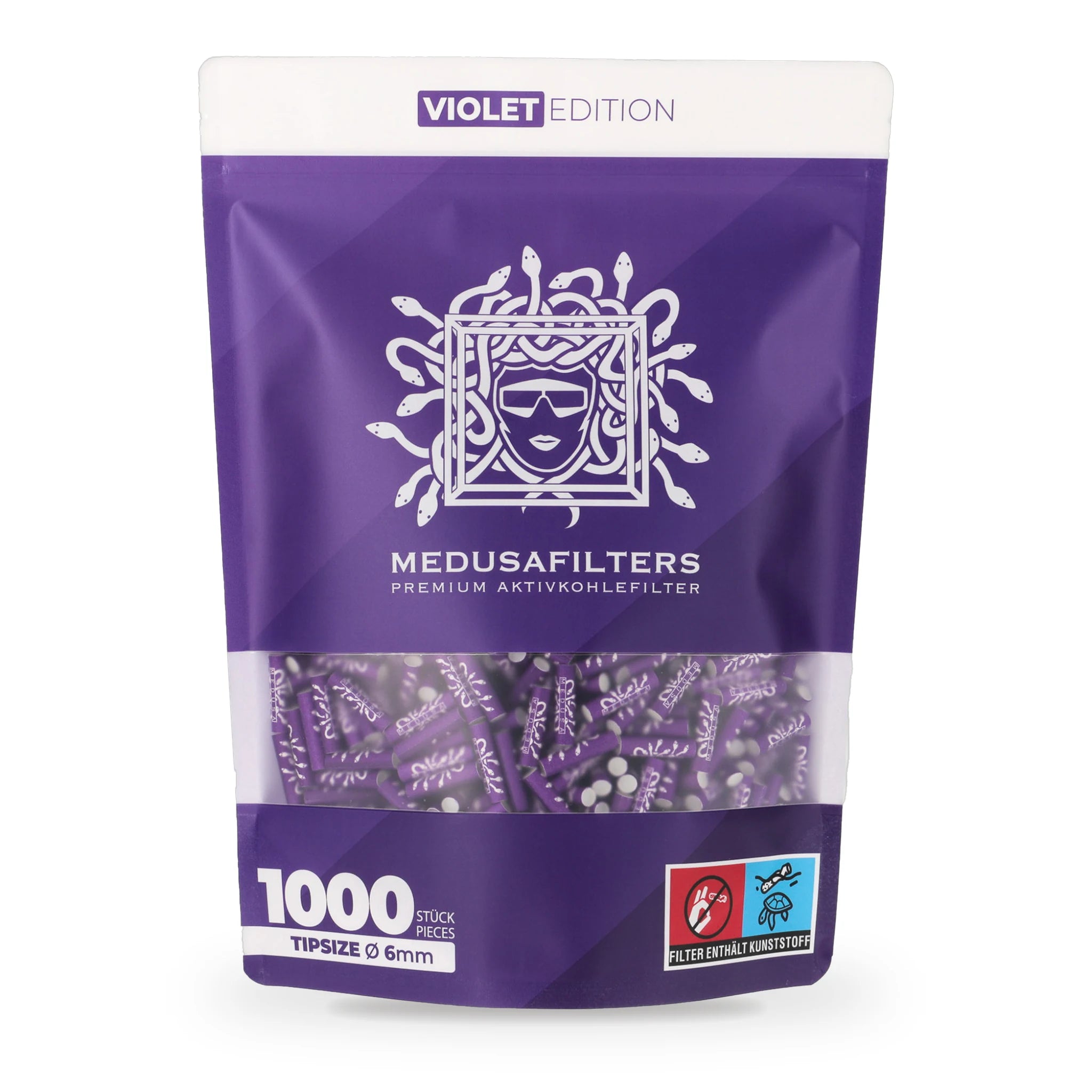 Medusafilters Aktivkohlefilter 6mm 1000er Violet