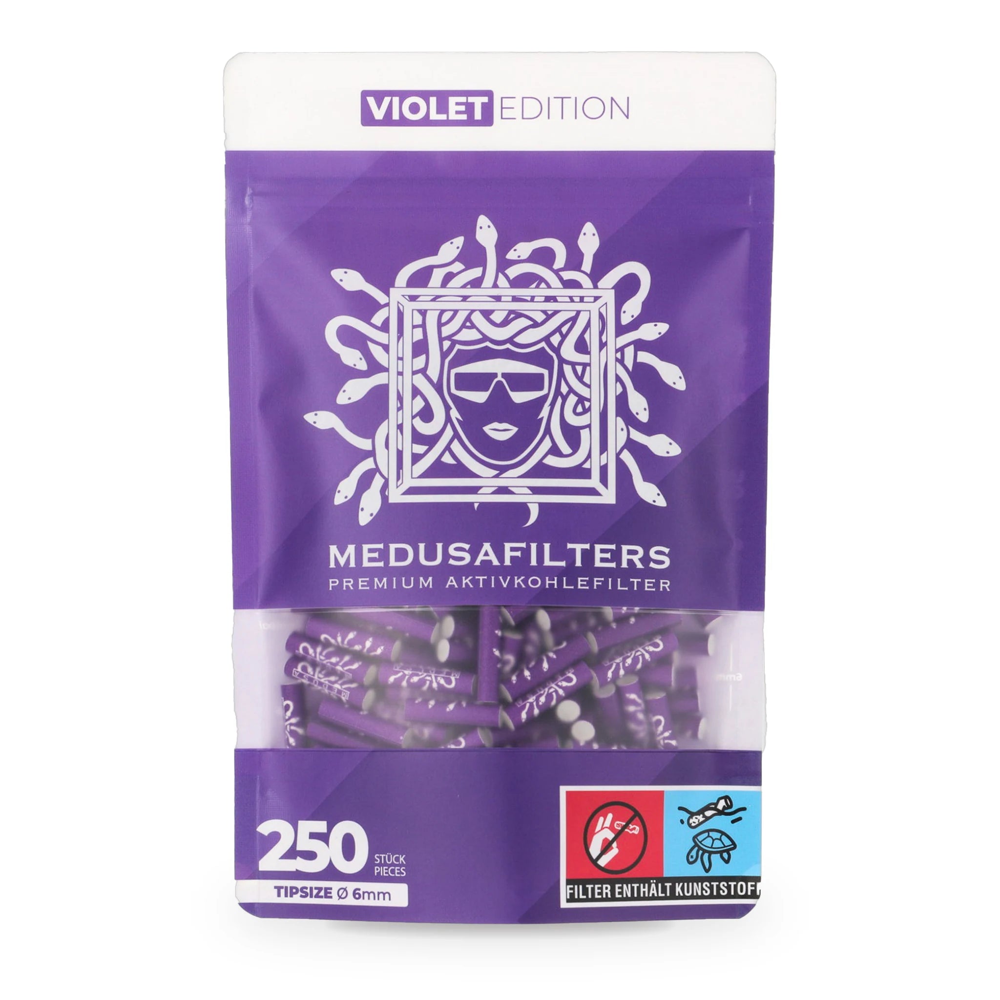 Medusafilters Aktivkohlefilter 6mm 250er Violet