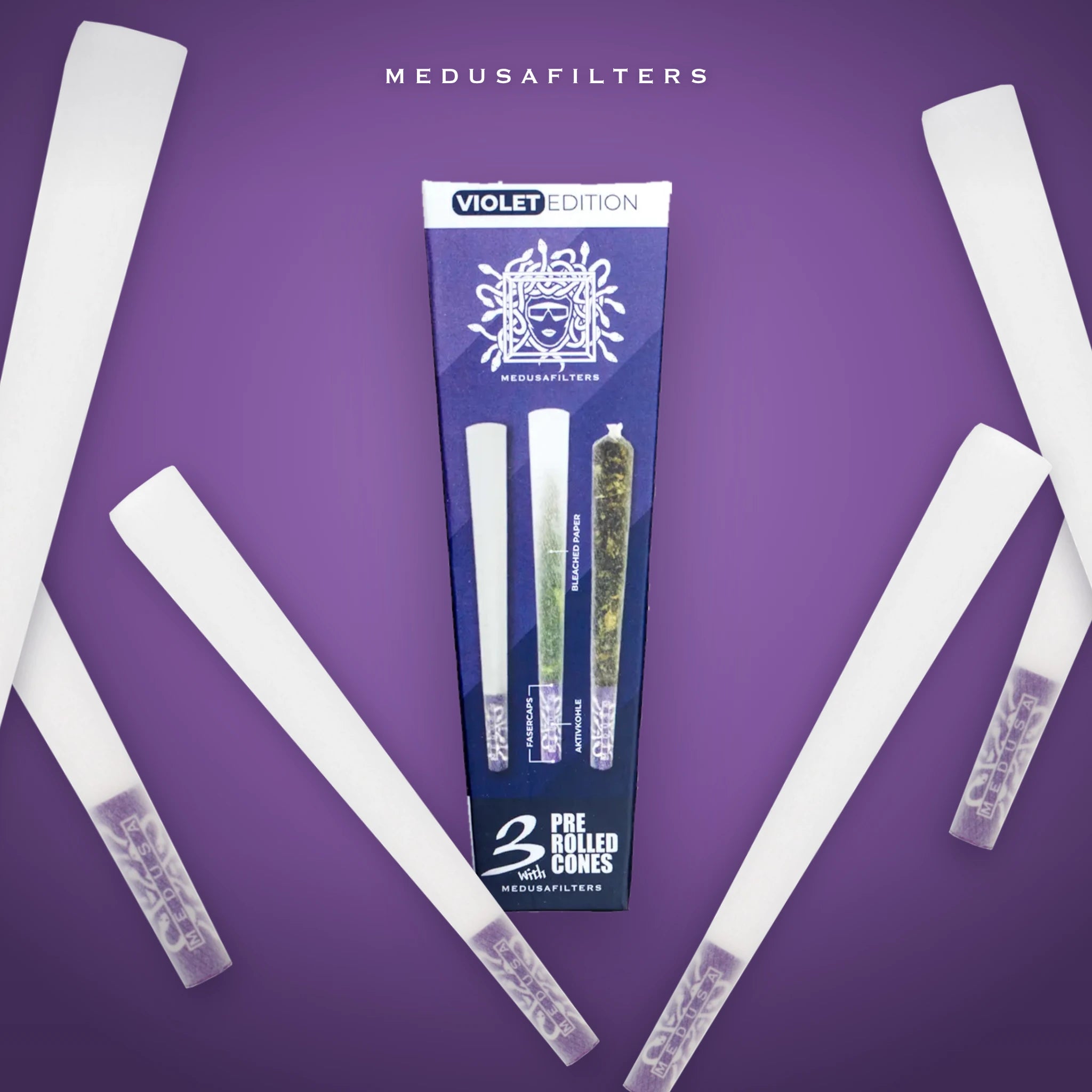 Medusafilters Pre-Rolled Cones VIOLET – 3er Pack – Cones im Überblick