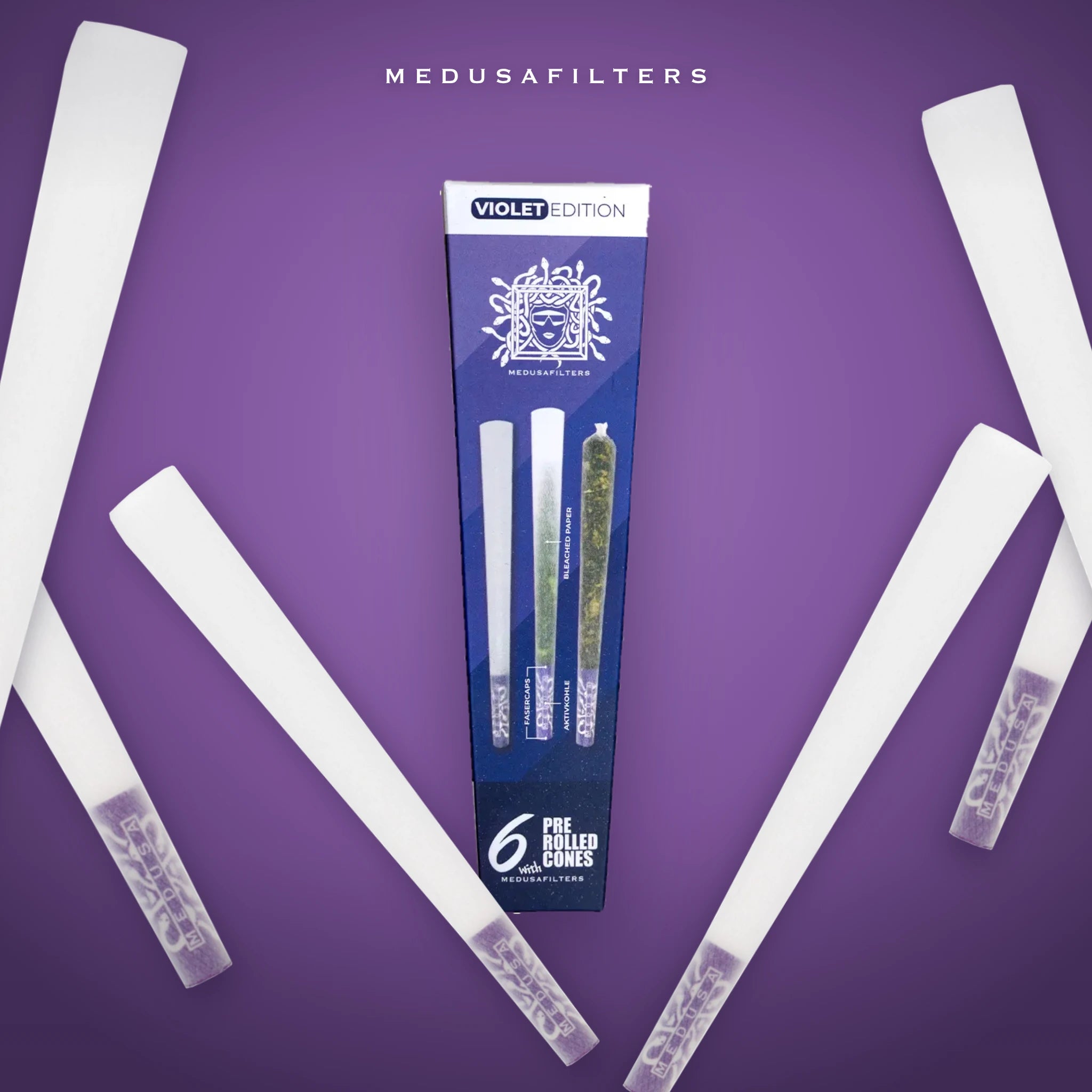 Medusafilters Pre-Rolled Cones VIOLET – 6er Pack – Cones im Überblick