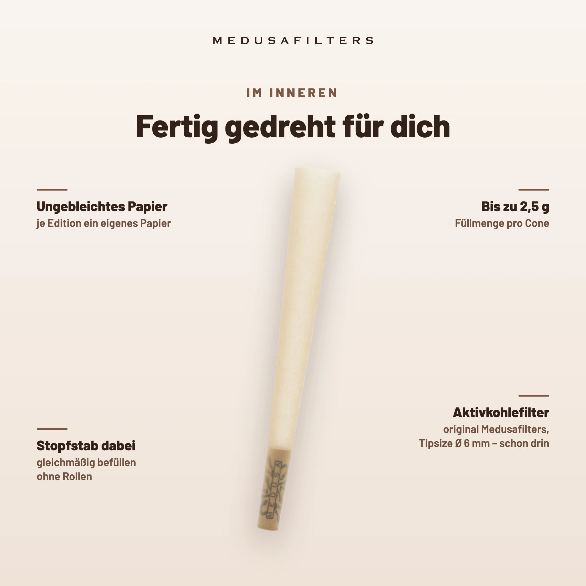 Medusafilters Pre-Rolled Cones ORGANIC – 6er Pack – Fertig gedreht für dich