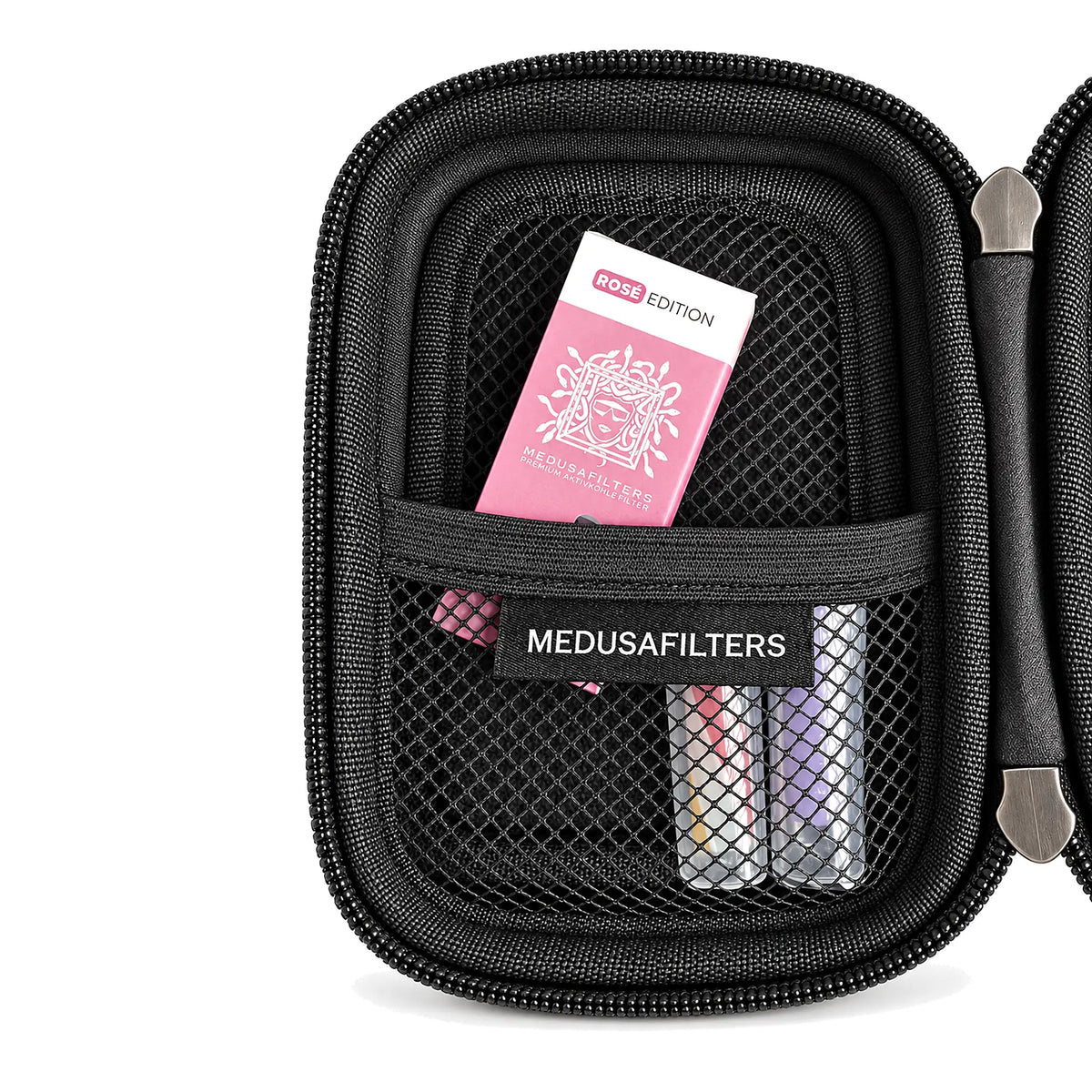 Travel Hardcase Innenfach mit Aktivkohlefiltern und Netztasche