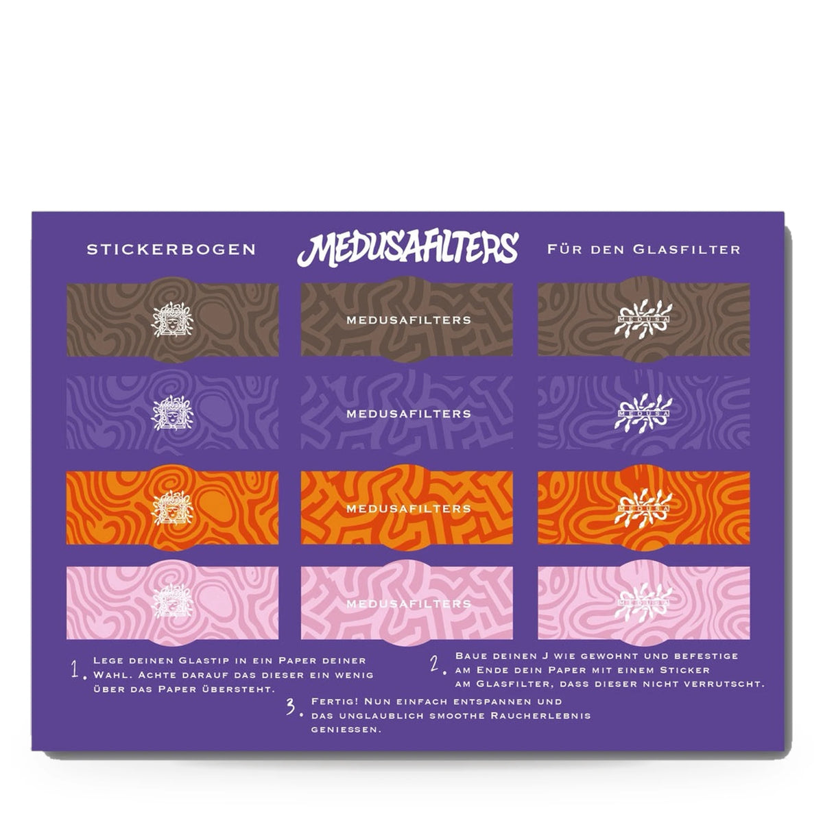 Stickerbogen für Twisted Glasfilter, Medusafilters