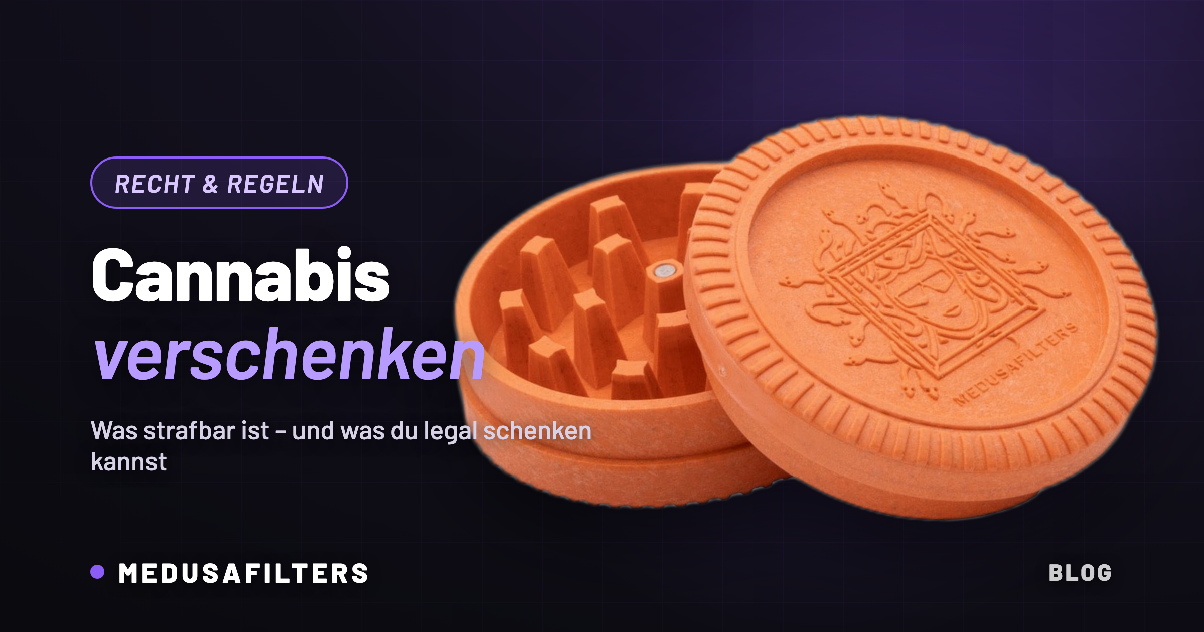Bio-Hemp Grinder von Medusafilters als legale Geschenkidee zum Thema Cannabis verschenken