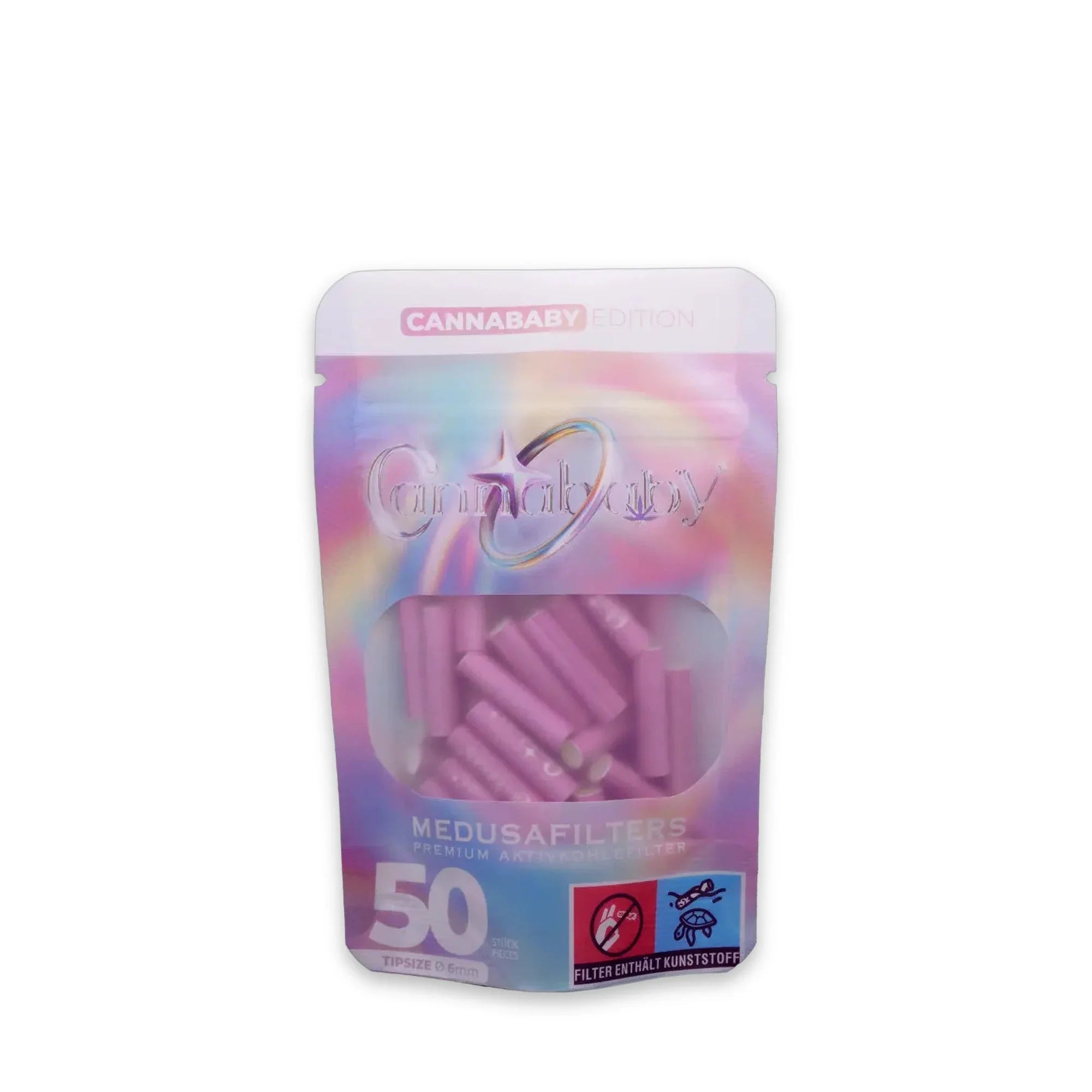 Medusafilters Aktivkohlefilter 50er Packung Cannababy Edition – vegane 6 mm Tips, Made in Germany