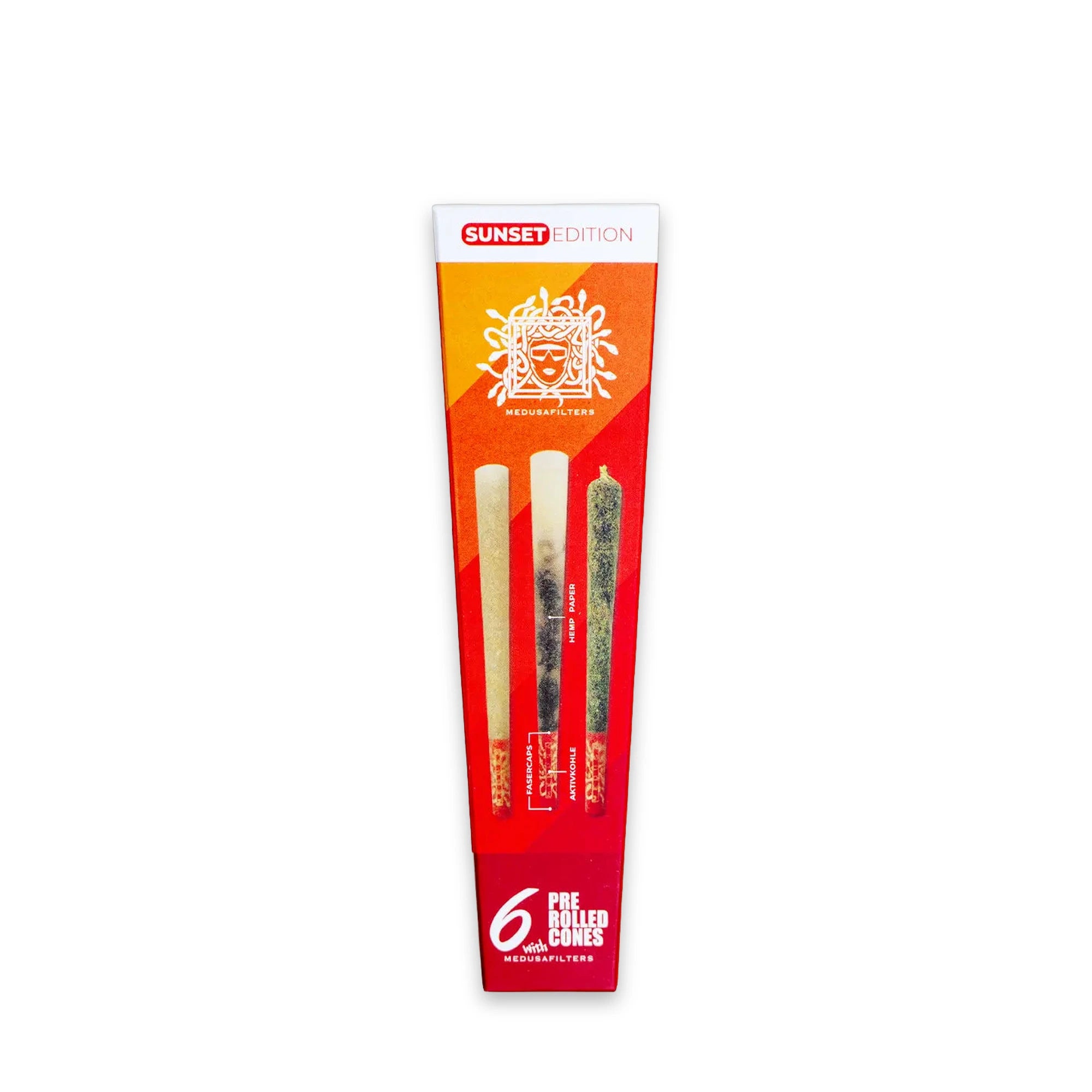 Medusafilters Pre-Rolled Cones Sunset Edition – 6 Stück mit Aktivkohlefilter