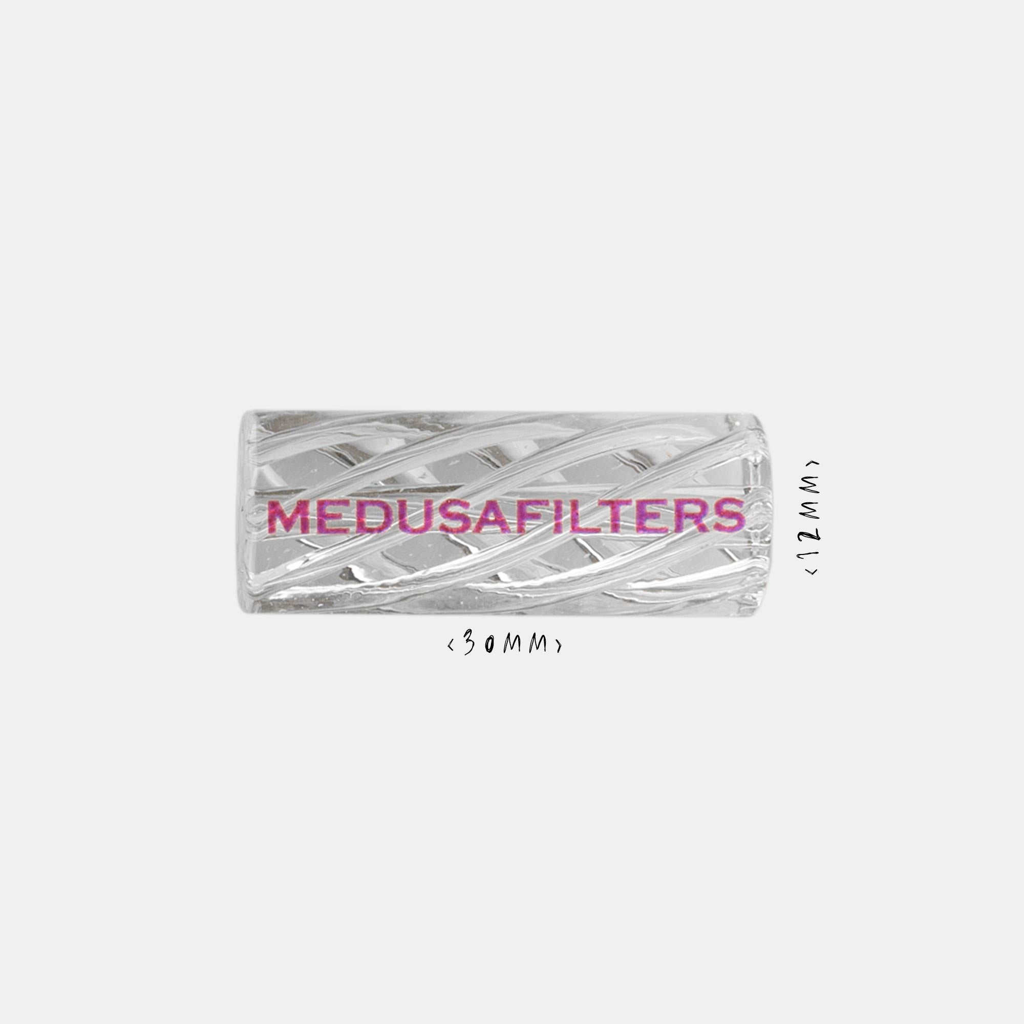 Twisted Glass Filter / Glasfilter Durchmesser 12 mm Maße