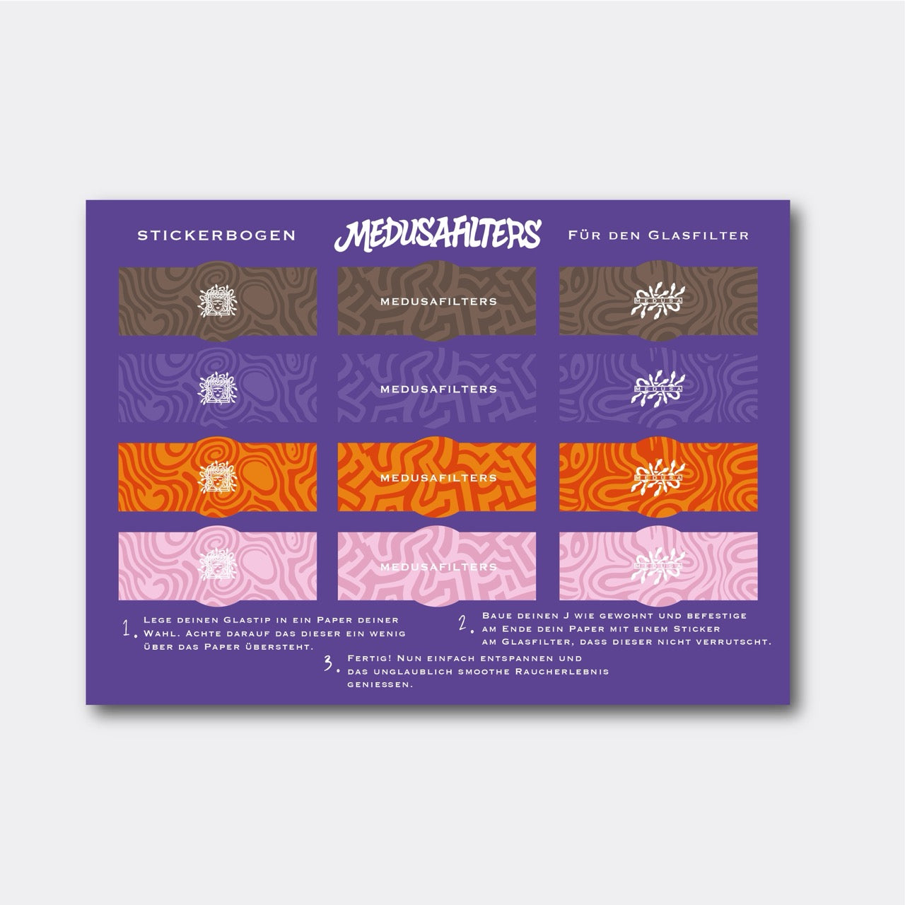 Sticker sheet for Twisted glass filters
