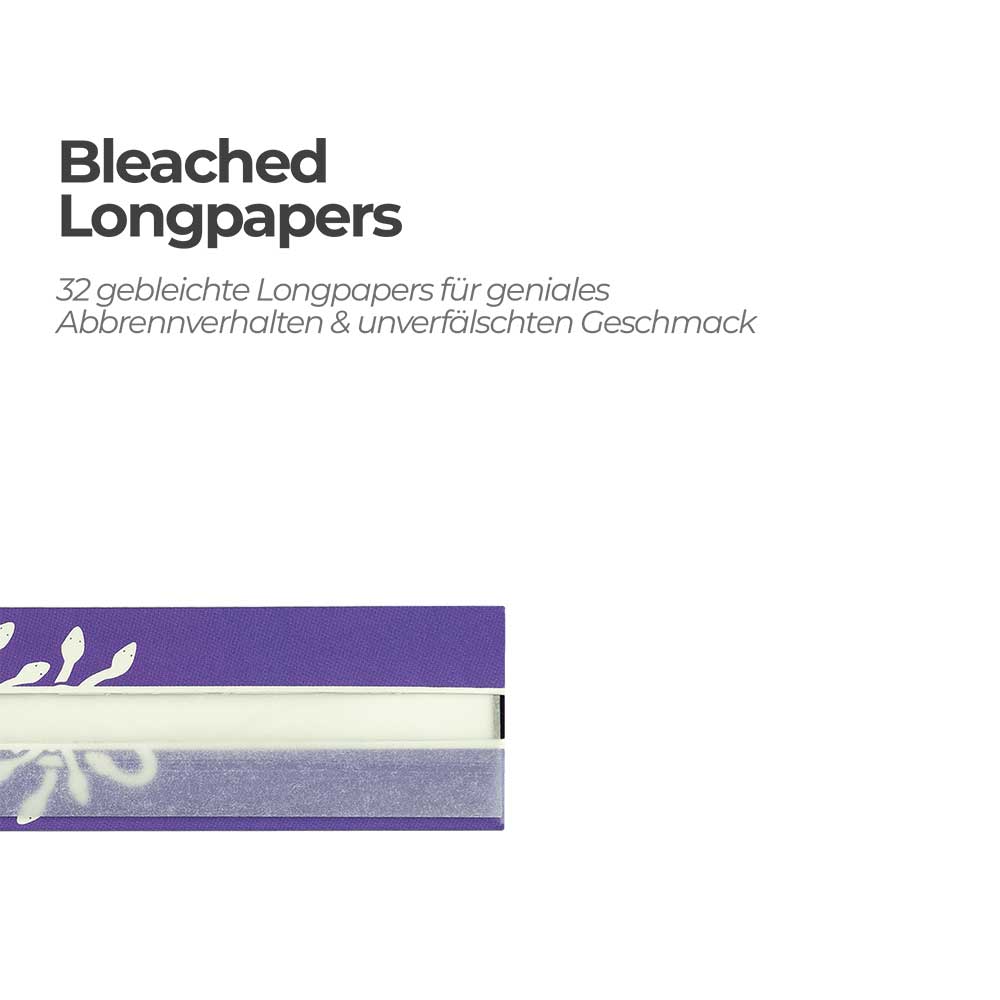 Bleached Longpapers 32 gebleichte Longpapers für geniales Abbrennverhalten und unverfälschten Geschmack