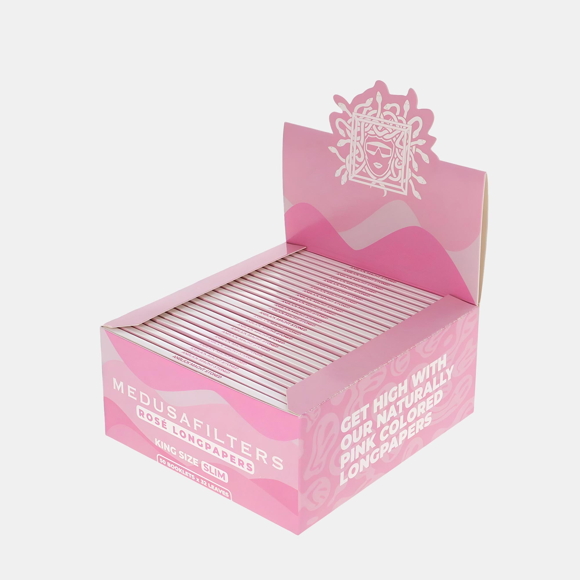 Medusafilters 50 x 32 x Longpapers King Size Slim ROSÉ / PINK - Display geöffnet