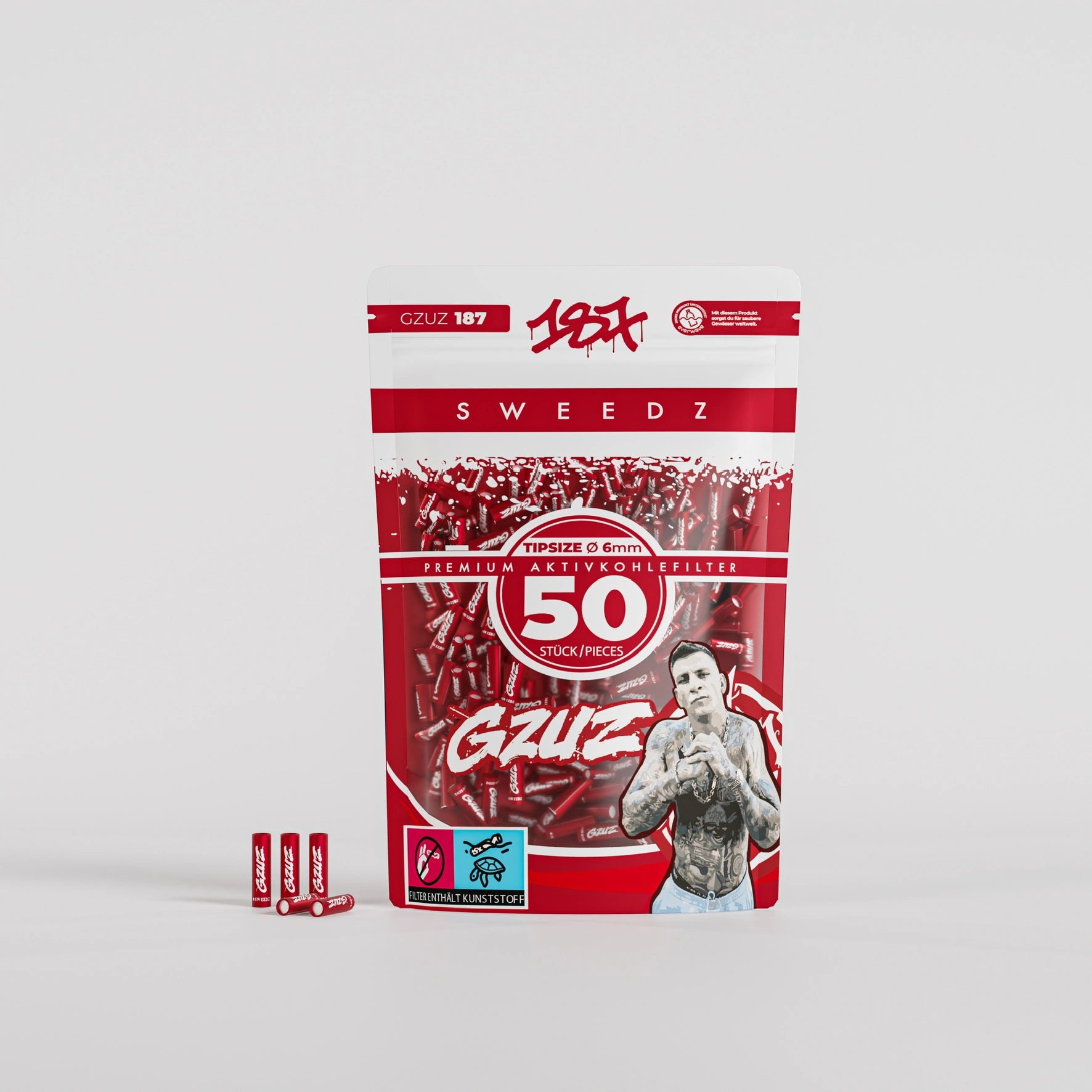 Gzuz – 187 Sweedz Aktivkohlefilter 6mm (50 Stück)
