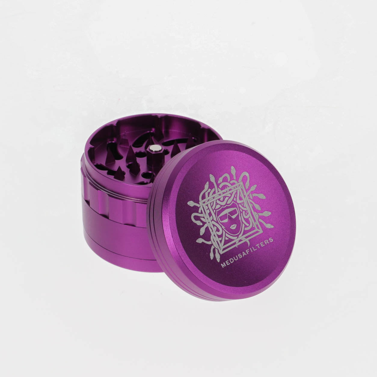 Medusafilters Spike Grinder aus eloxiertem Aluminium VIOLET Edition