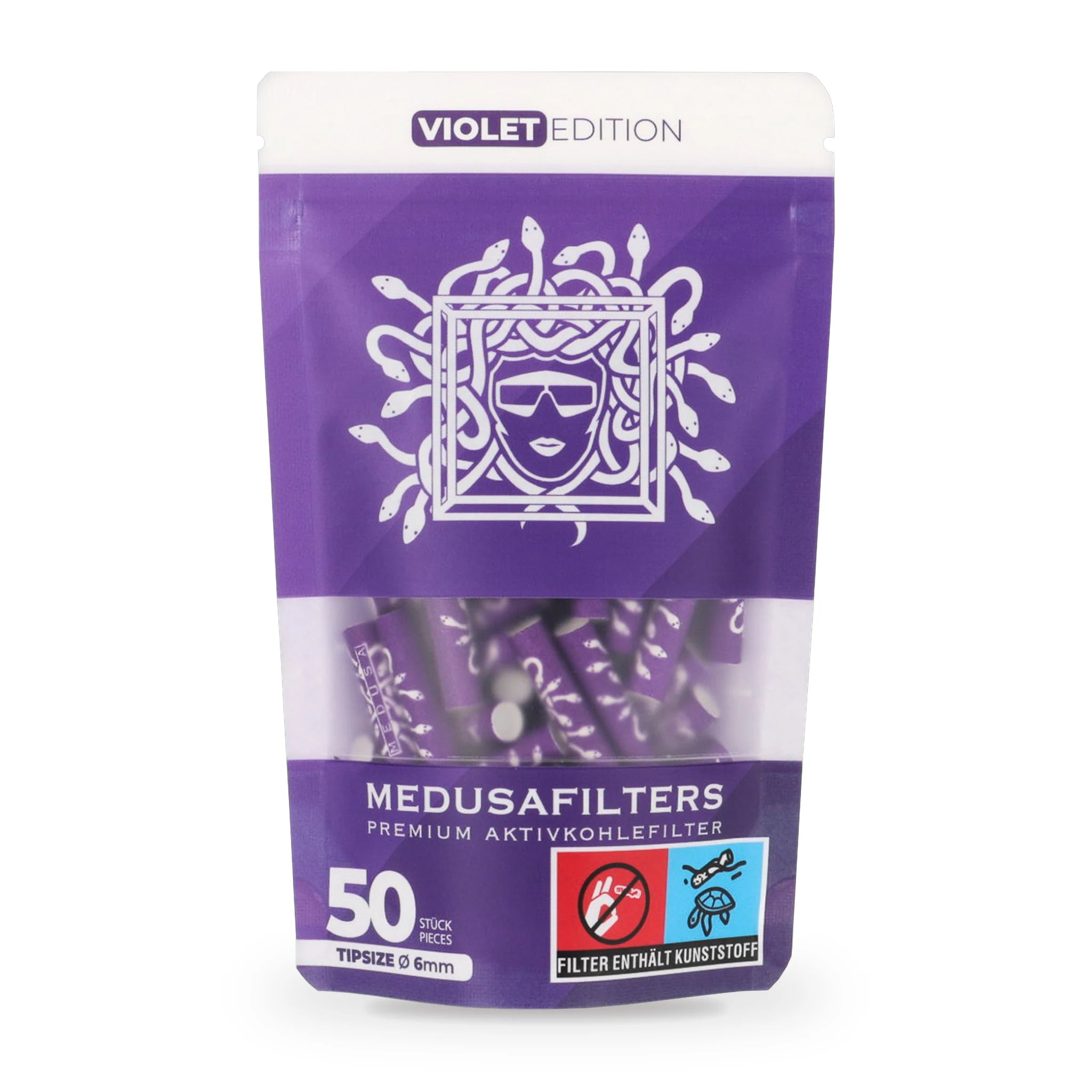 Medusafilters Aktivkohlefilter 6mm 50er Violet