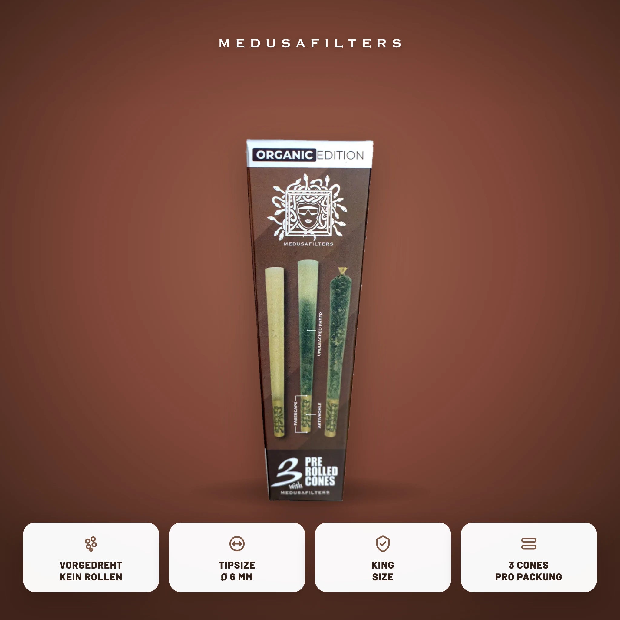 Medusafilters Pre-Rolled Cones ORGANIC – 3er Pack – Vorteile