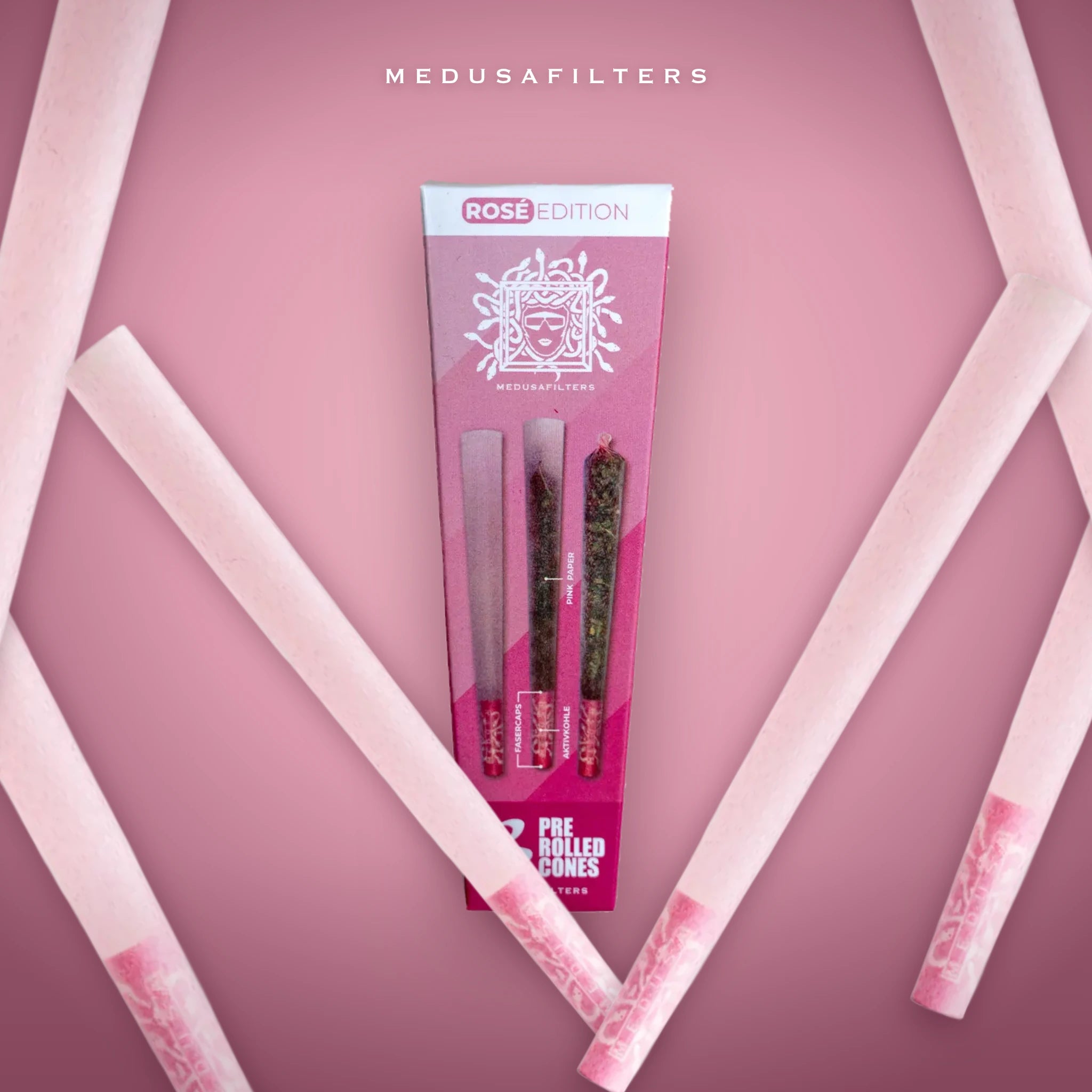 Medusafilters Pre-Rolled Cones ROSÉ – 3er Pack – Cones im Überblick
