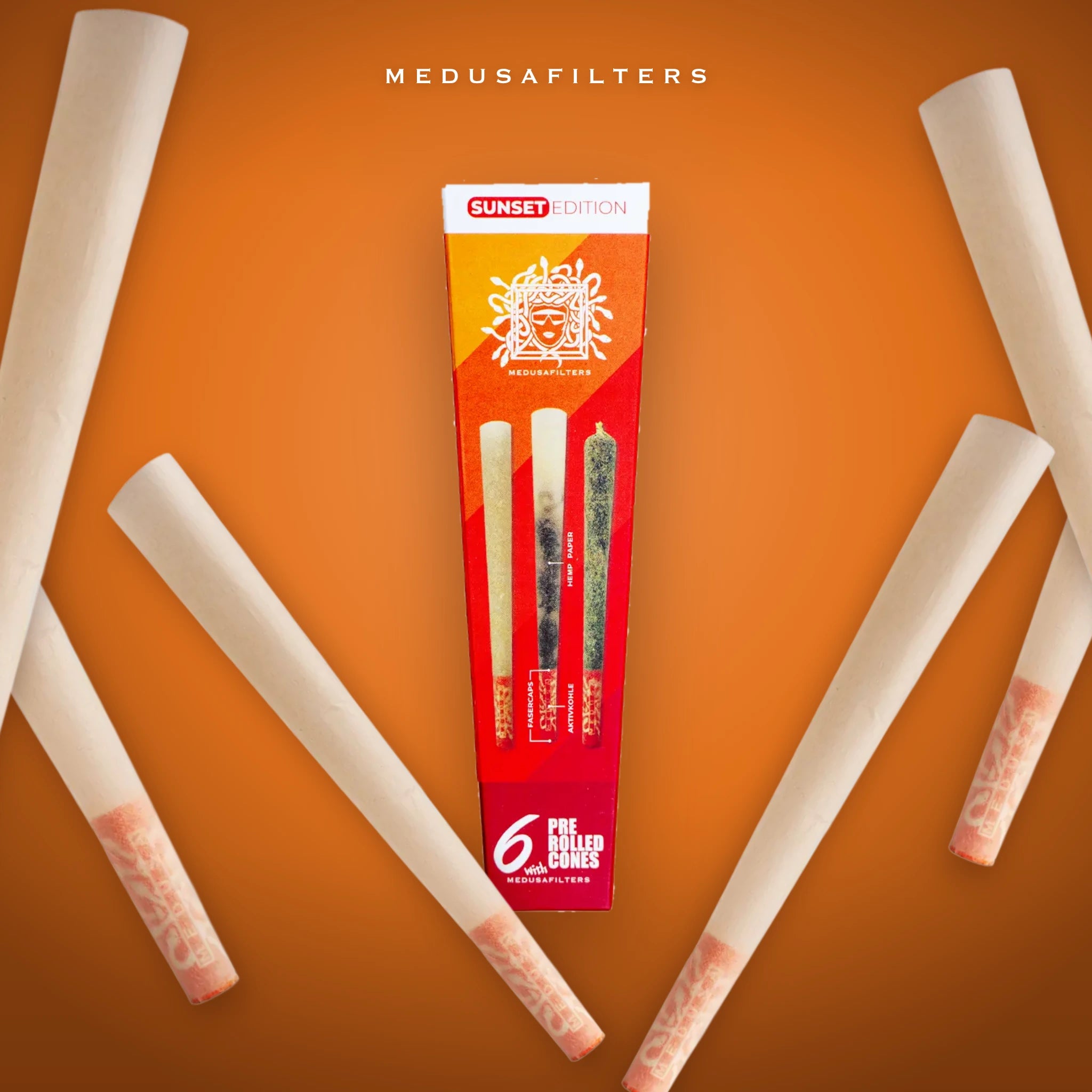Medusafilters Pre-Rolled Cones SUNSET – 6er Pack – Cones im Überblick