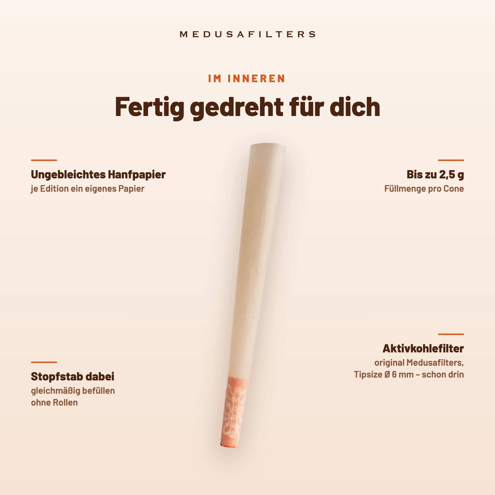 Medusafilters Pre-Rolled Cones SUNSET – 6er Pack – Fertig gedreht für dich