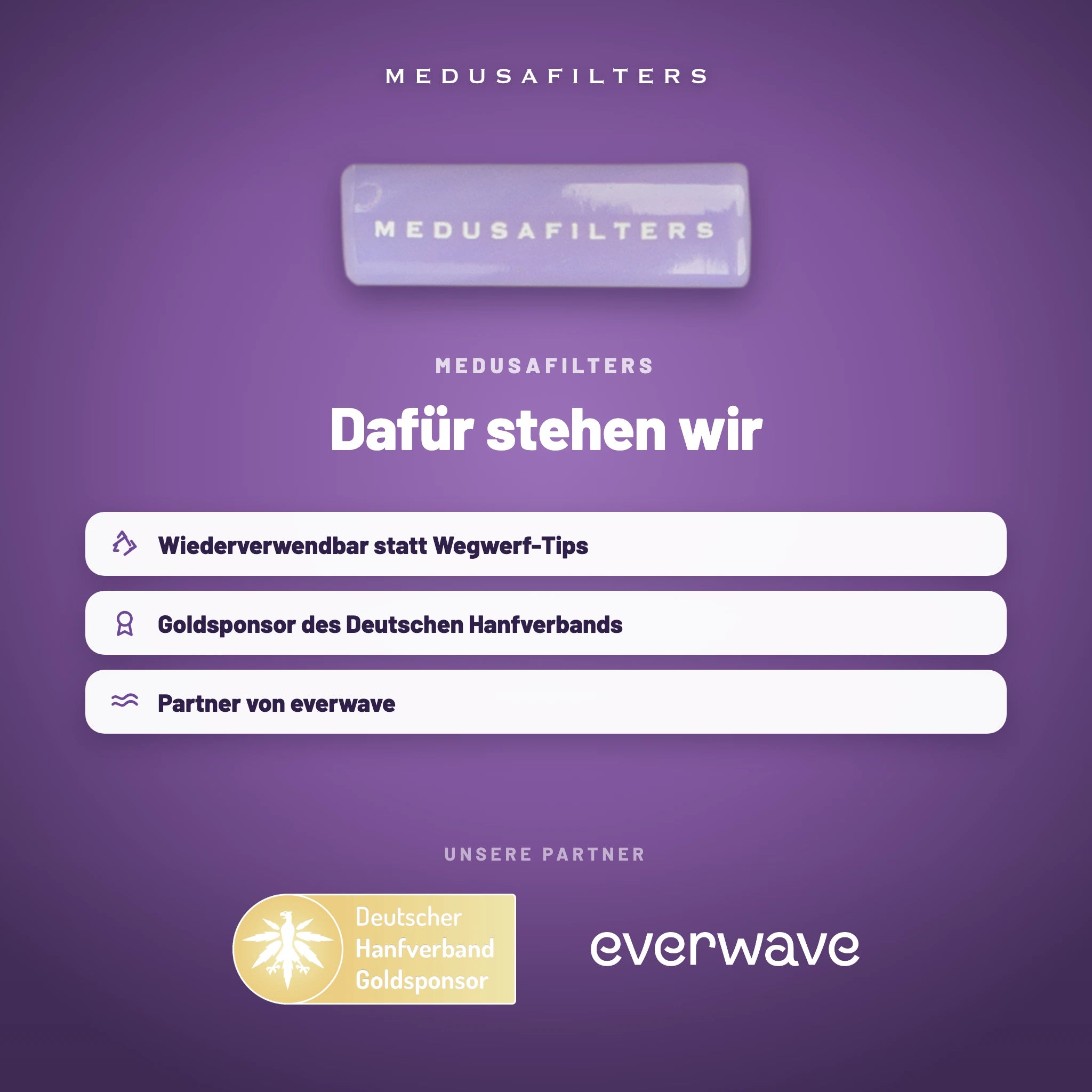 Medusafilters Twisted Glasfilter 9 mm VIOLET – Marke und Partner