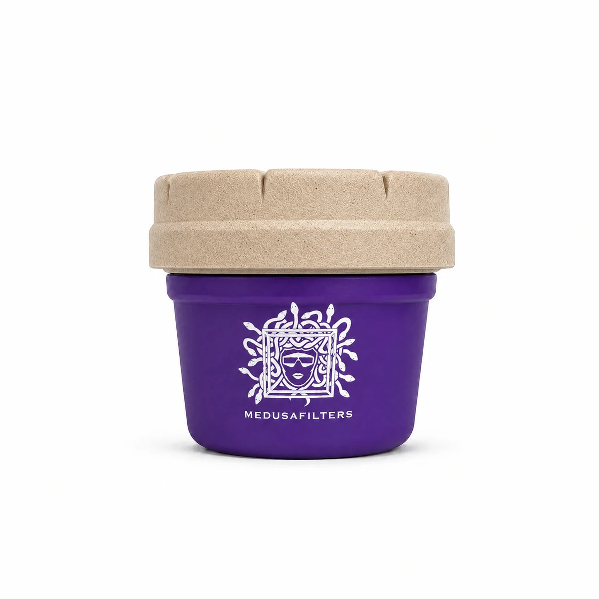 RE:STASH x Medusafilters Jar 4 OZ in Violet mit hellem Außendeckel, geschlossen