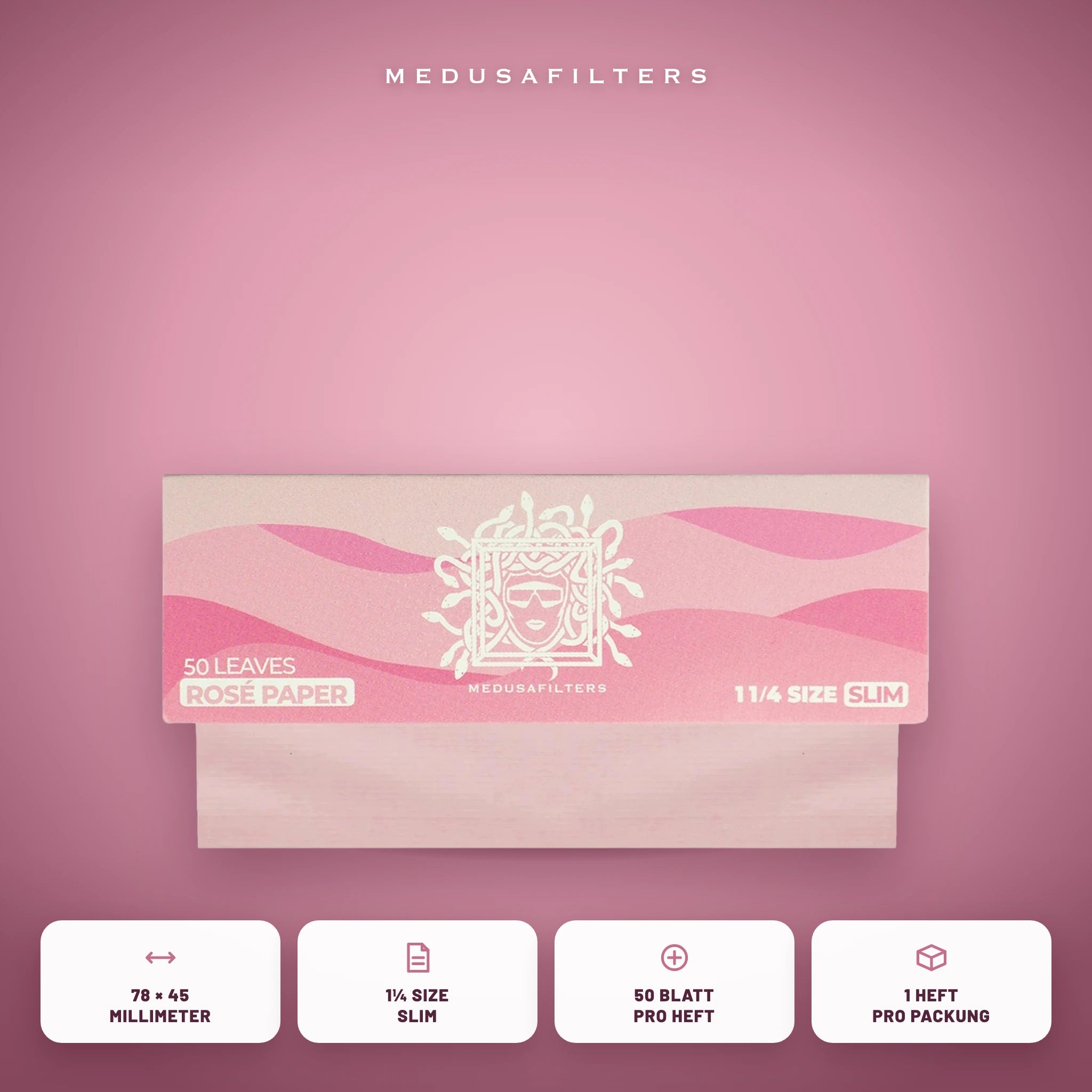 Medusafilters Shortpapers ROSÉ – 1 Heft – Vorteile