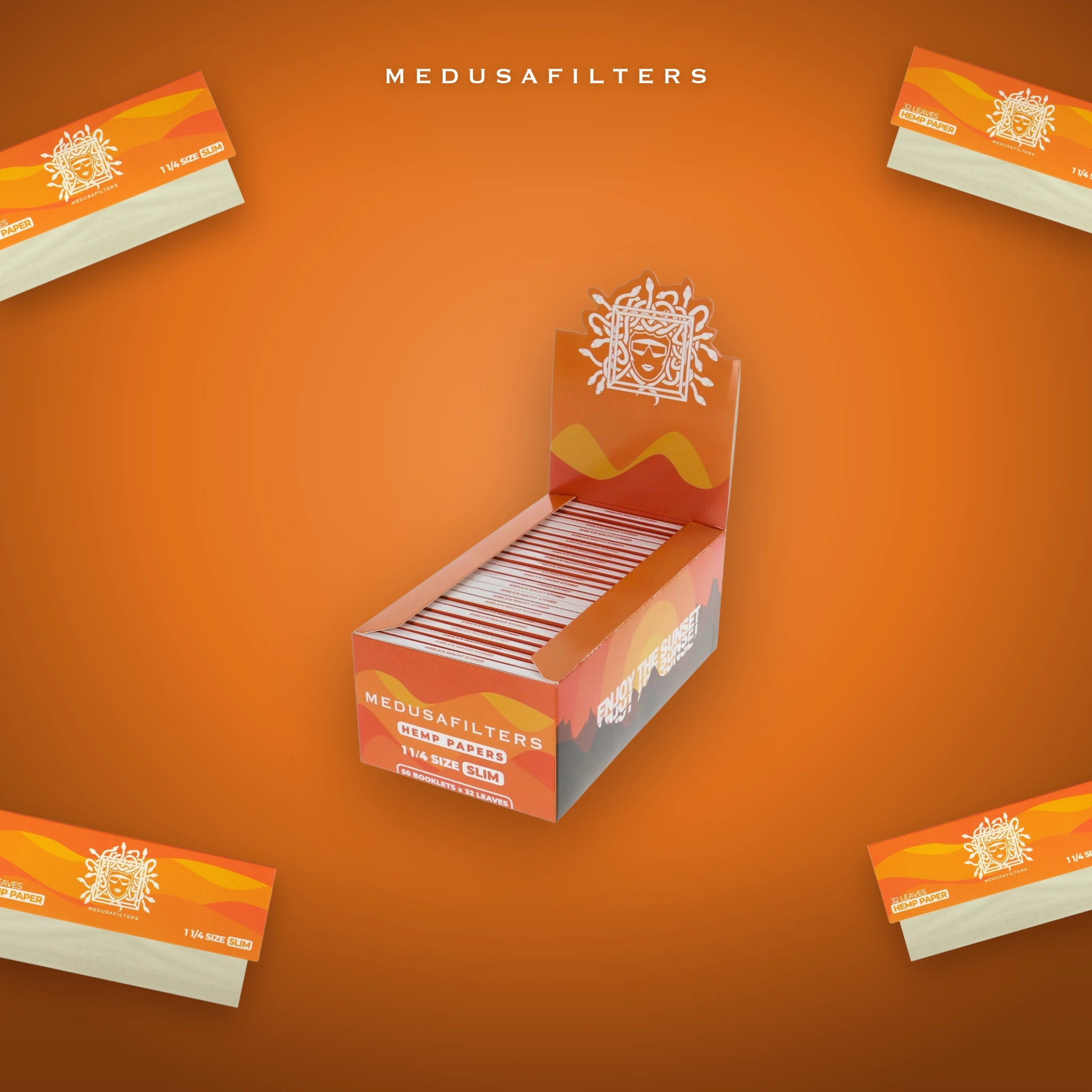 Medusafilters Shortpapers HEMP – 50er Display – Papers im Überblick