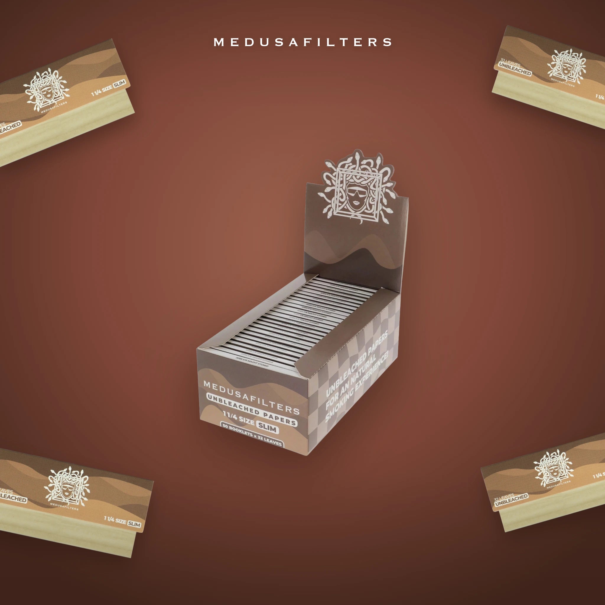 Medusafilters Shortpapers UNBLEACHED – 50er Display – Papers im Überblick