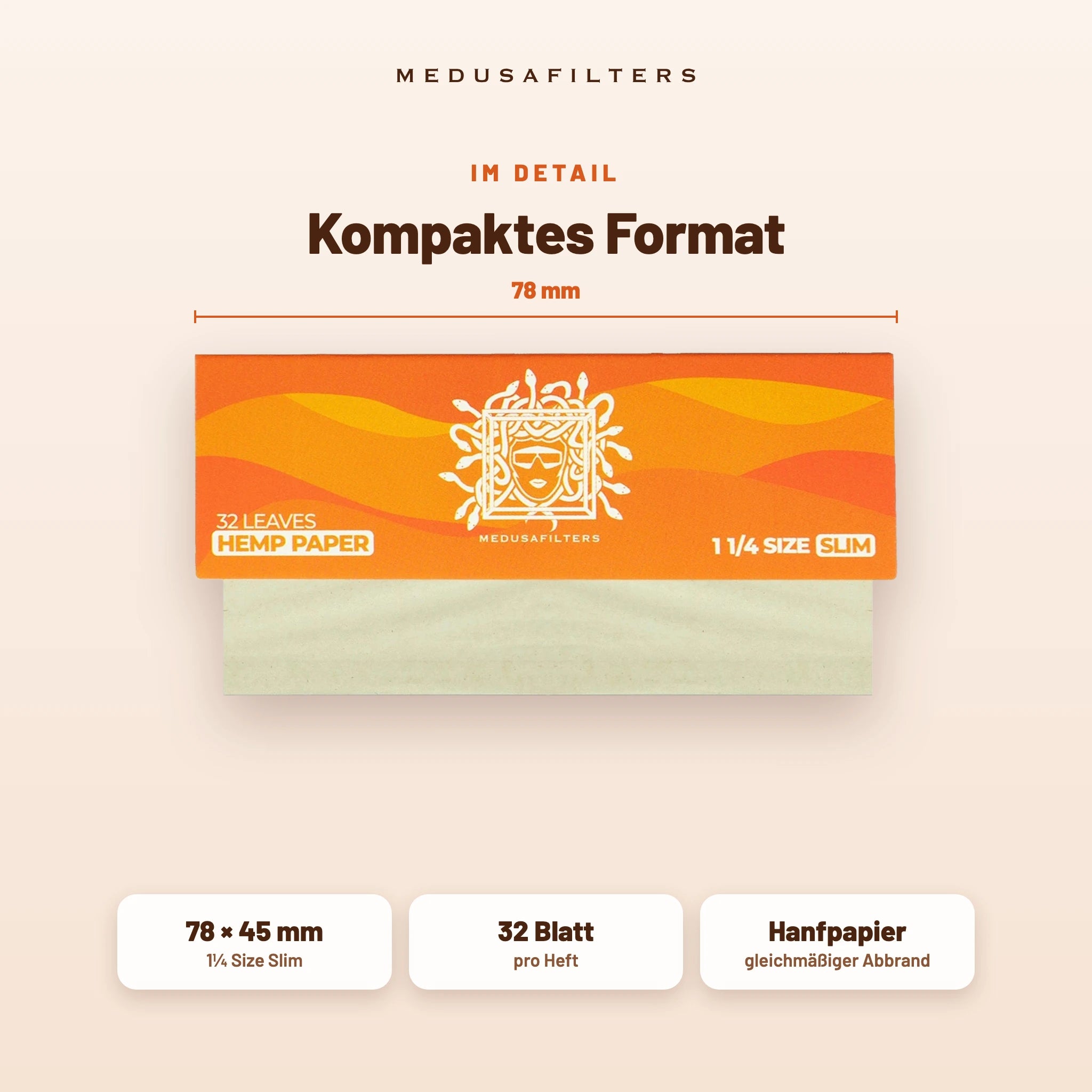 Medusafilters Shortpapers HEMP – 1 Heft – Kompaktes Format